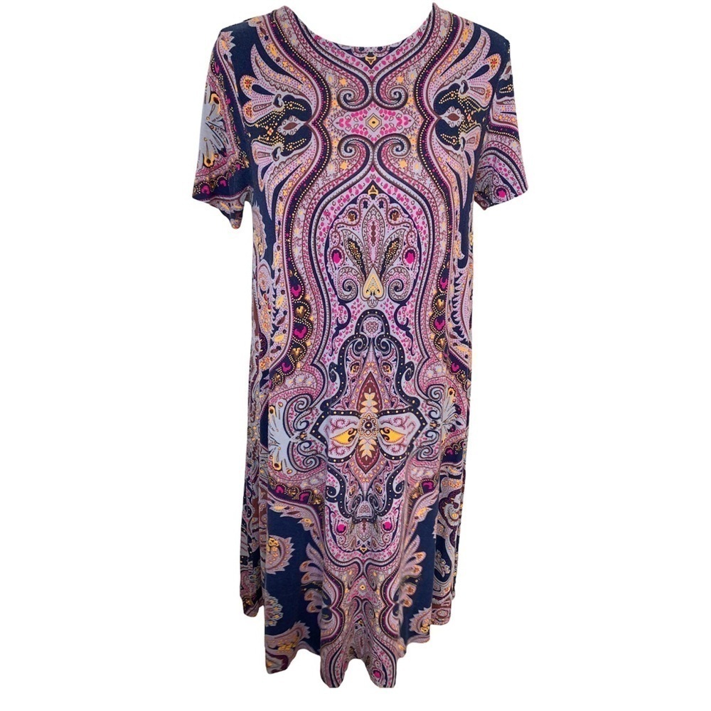 Asos Size 6 Boho Abstract Multi Colored Print Shift Dress